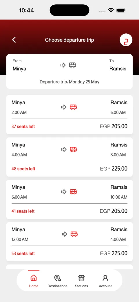 Express Bus — mobile screen 2