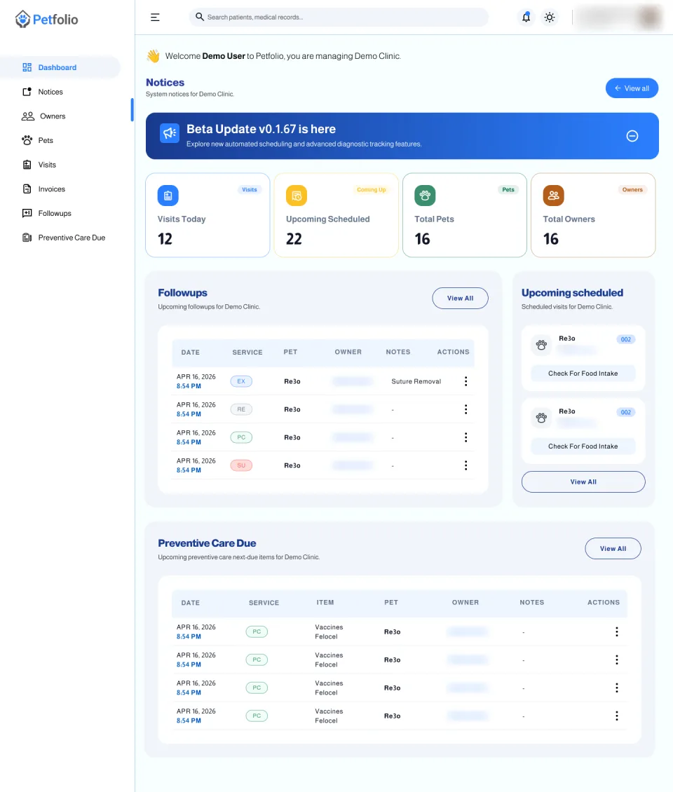 Petfolio — desktop screen 2